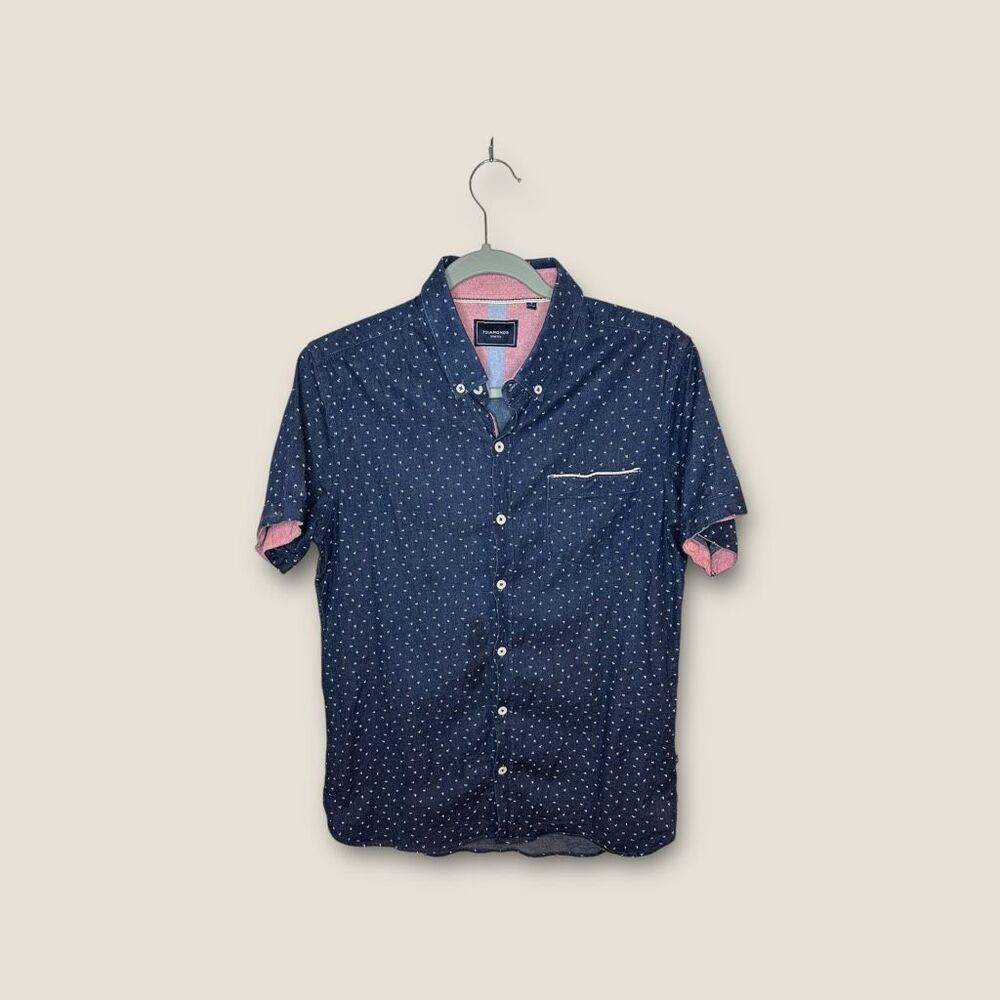 7 Diamonds Men’s Polo Button Down Tshirt Night Shift Size Small